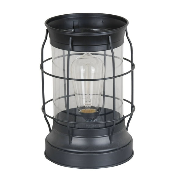 Better Homes & Gardens Bronze Metal and Glass Edison Lantern 9"H, LED Bulb Included