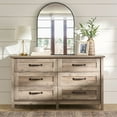thumbnail interactive-video image 1 of Better Homes & Gardens Modern Farmhouse 56.85" Wide 6 Drawer Dresser, Rustic Gray Finish, 1 of 10