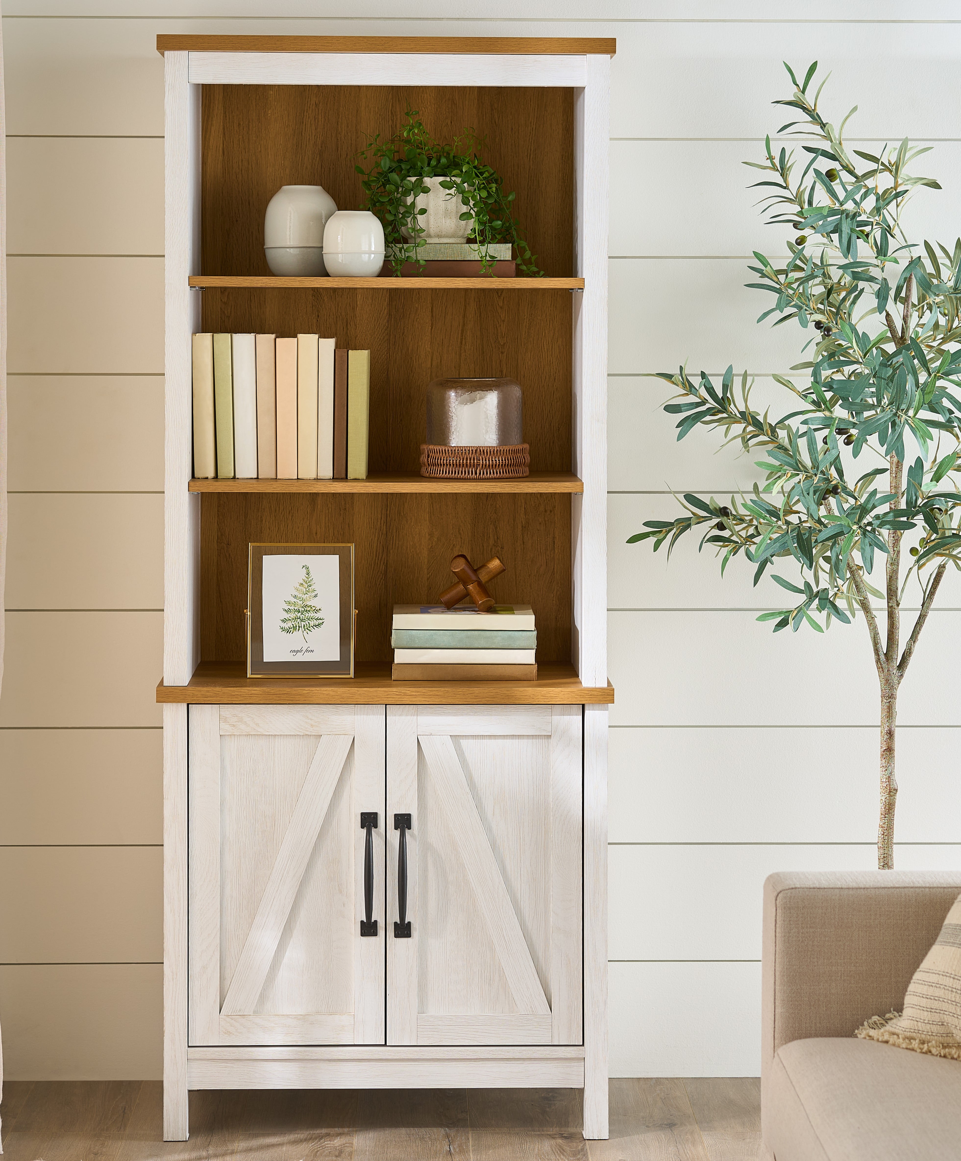 Better Homes & Gardens Glendale Bookcase with Doors – Light Honey