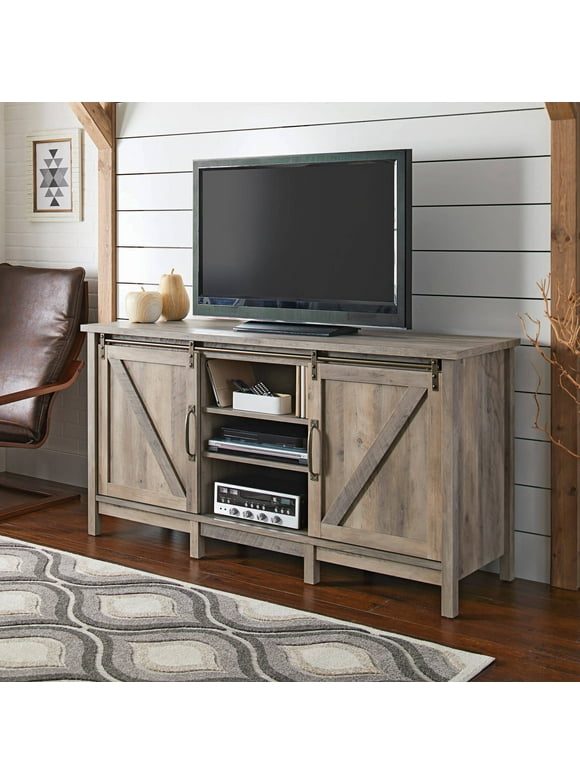 Better Homes & Gardens Modern Farmhouse TV Stand for TVs up to 70", Rustic Gray
