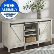 Better Homes & Gardens Modern Farmhouse TV Stand for TVs up to 70", Rustic White Finish