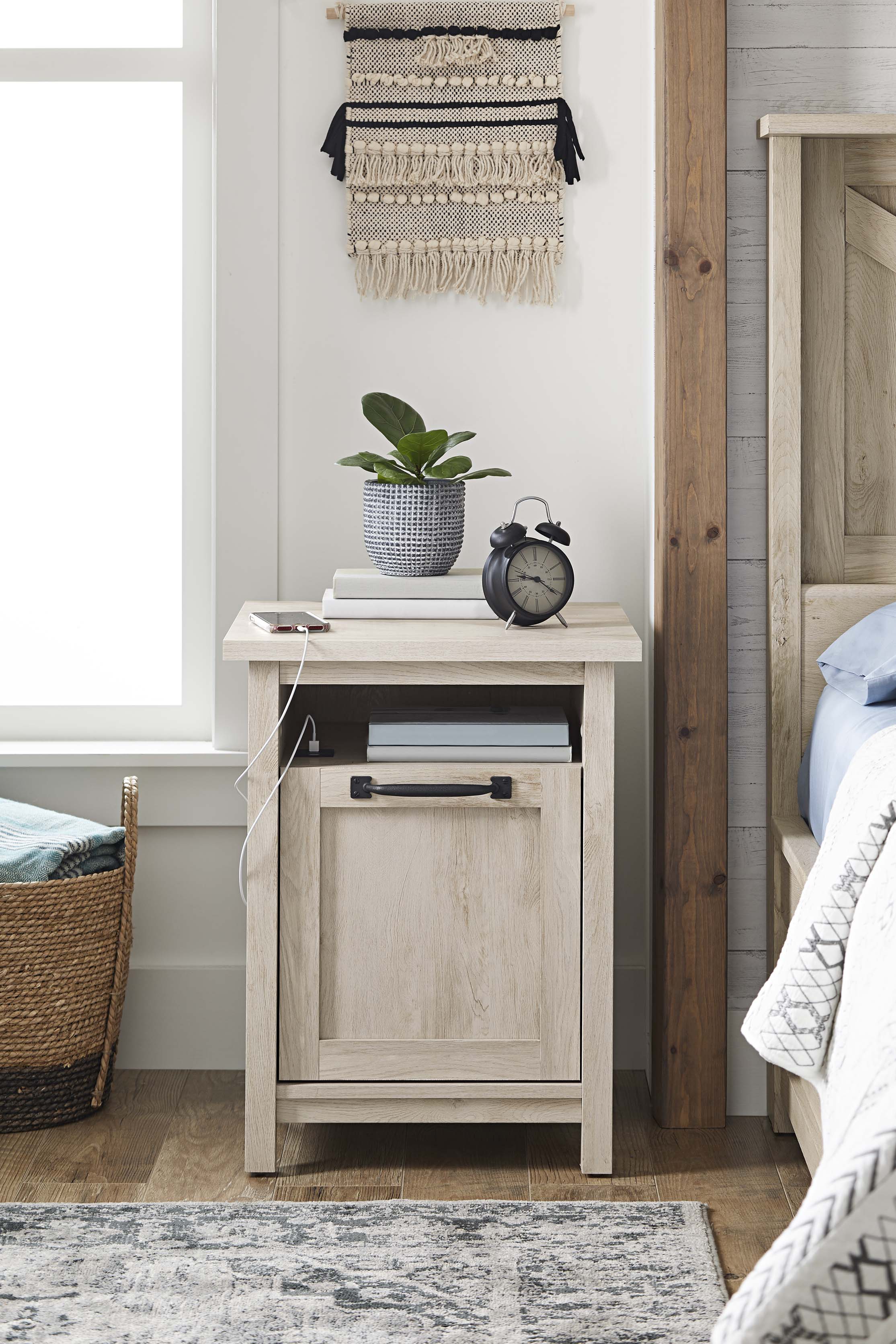 Better Homes & Gardens Rustic Ranch Nightstand, Gray Oak