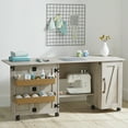 thumbnail image 1 of Better Homes & Gardens Modern Farmhouse Sewing Table, Rustic White Finish, 1 of 12