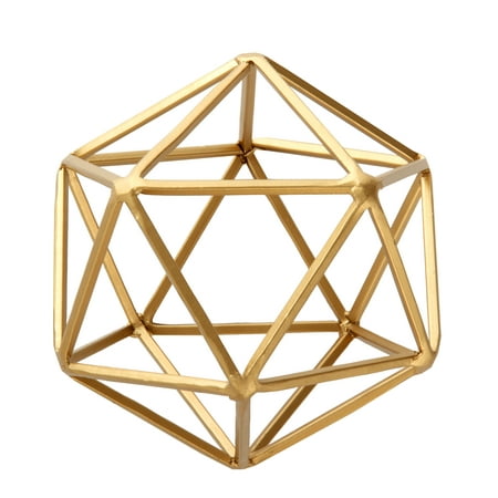 Better Homes & Gardens Modern Gold Geometric Decor 5" x 5" x 6" Medium Tabletop Sculpture