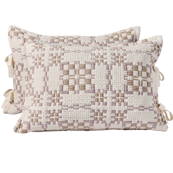 Better Homes & Gardens Modern Mosaic Pillow Shams, Standard, Vanilla Dream, 2 Pack