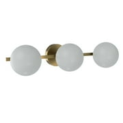 Better Homes & Gardens Modern Vanity Light, Brass Finish, Frosted Glass Shades, T6 LED Bulbs