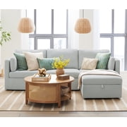 Better Homes & Gardens Modular Sectional Sofa with Storage Ottoman, Grey