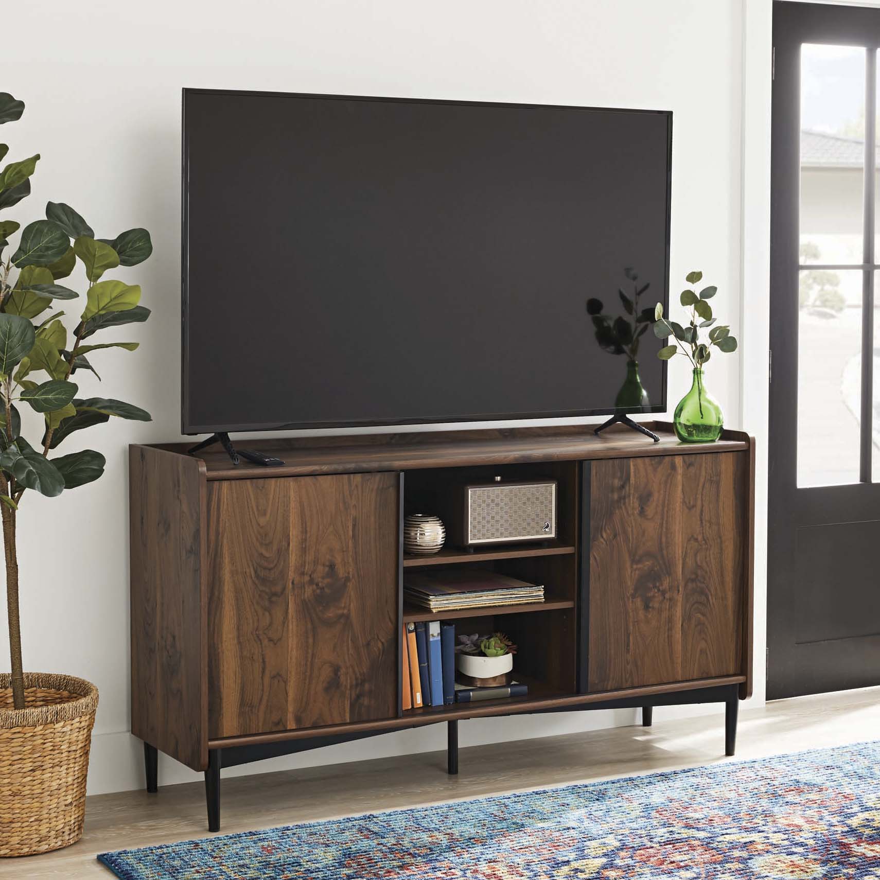 Better Homes & Gardens Montclair TV Stand Storage Console for TVs up to 65", Vintage Walnut Finish - image 1 of 7