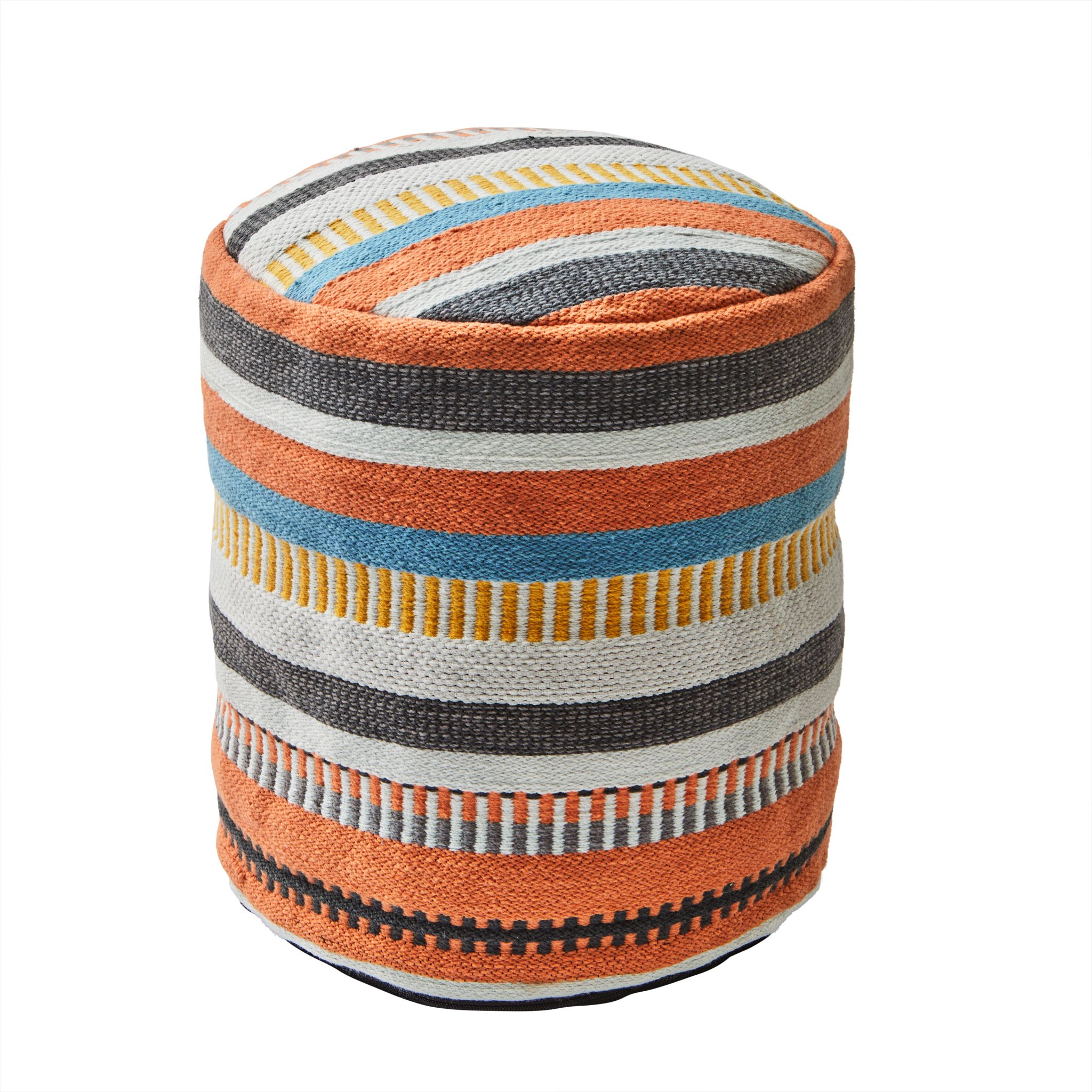 Better Homes & Gardens Multi Stripe Round Outdoor Pouf, 16" x 16" x 16", Multi-Color - image 1 of 5
