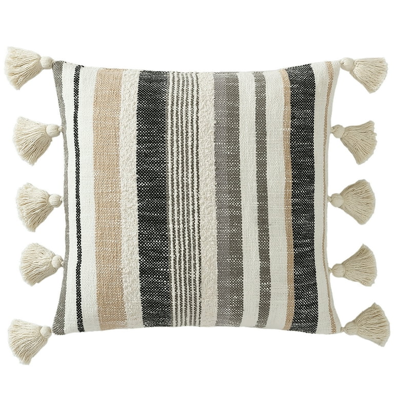 Better Homes & Gardens, Neutral Textured Decorative Pillow, Square, 20 x  20, 1 Piece 