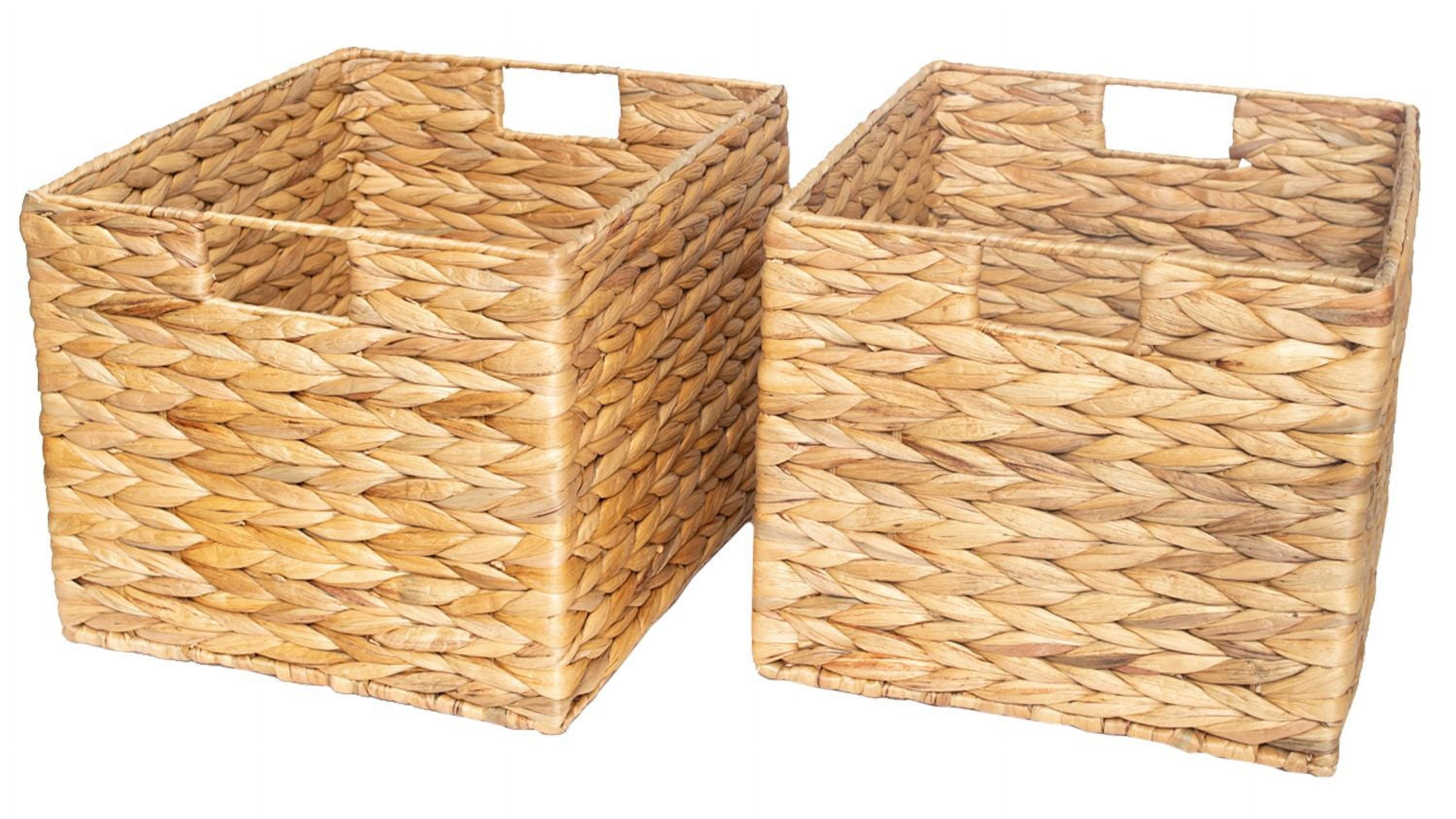 Better Homes & Gardens Natural Water Hyacinth Crate, Set of 2, Large