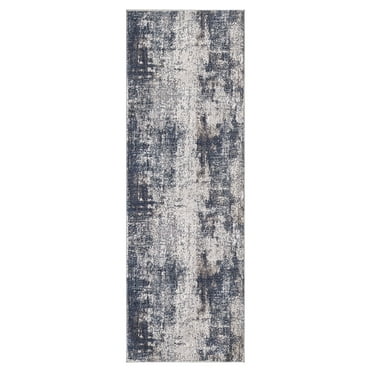 Better Homes & Gardens Navy Abstract Indoor Accent Rug, 20" x 60"