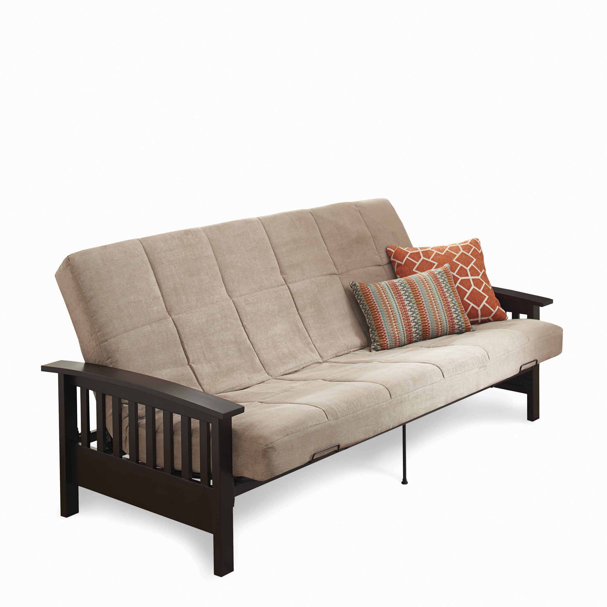 Better Homes & Gardens Neo Mission Wood Arm Futon, Espresso with 6-inch ...