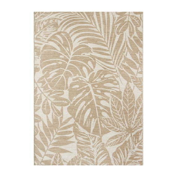 Better Homes & Gardens Neutral Palm Outdoor Rug, 9' x 12'