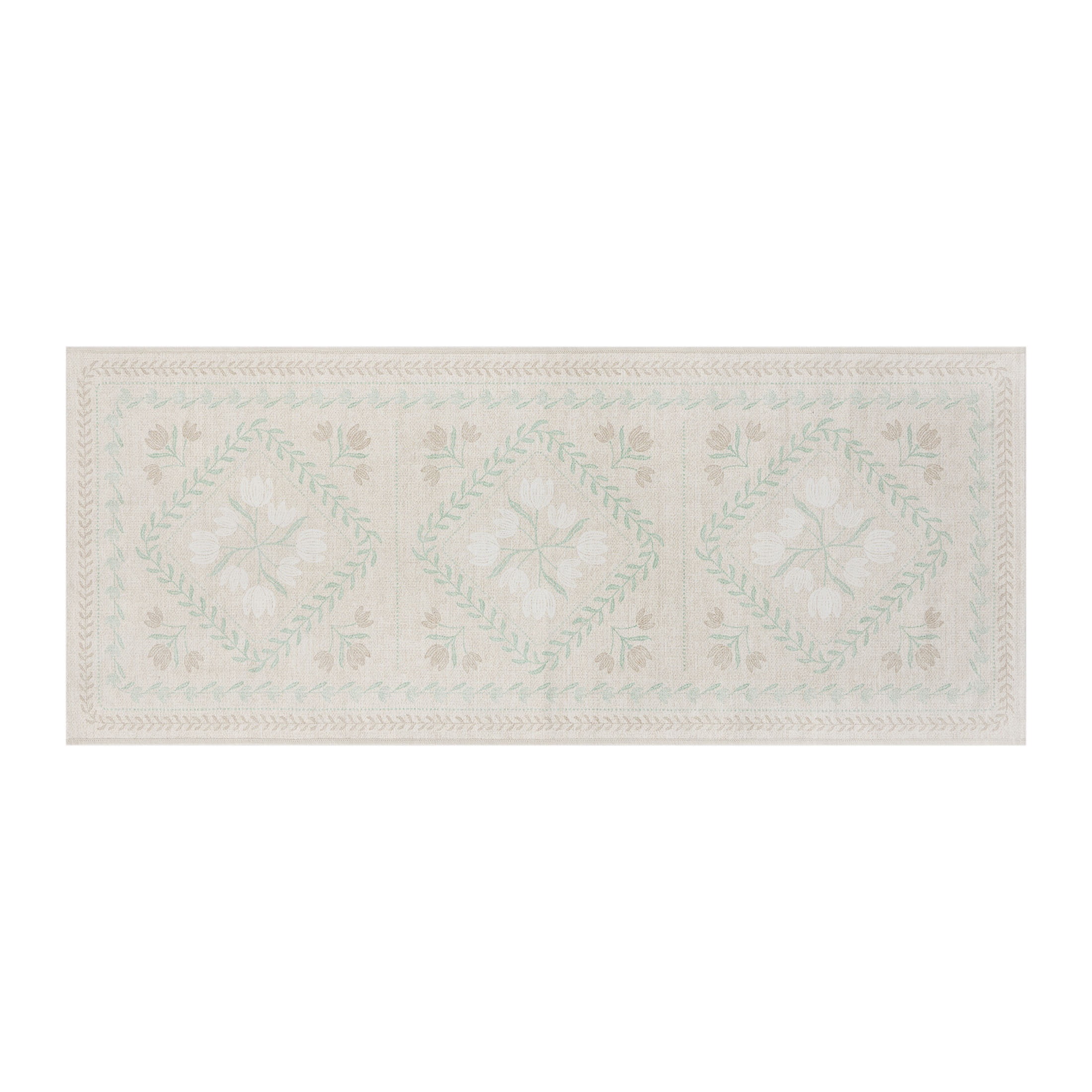 Better Homes & Gardens Neutral Soliel Floral 30" x 72" Runner Rug