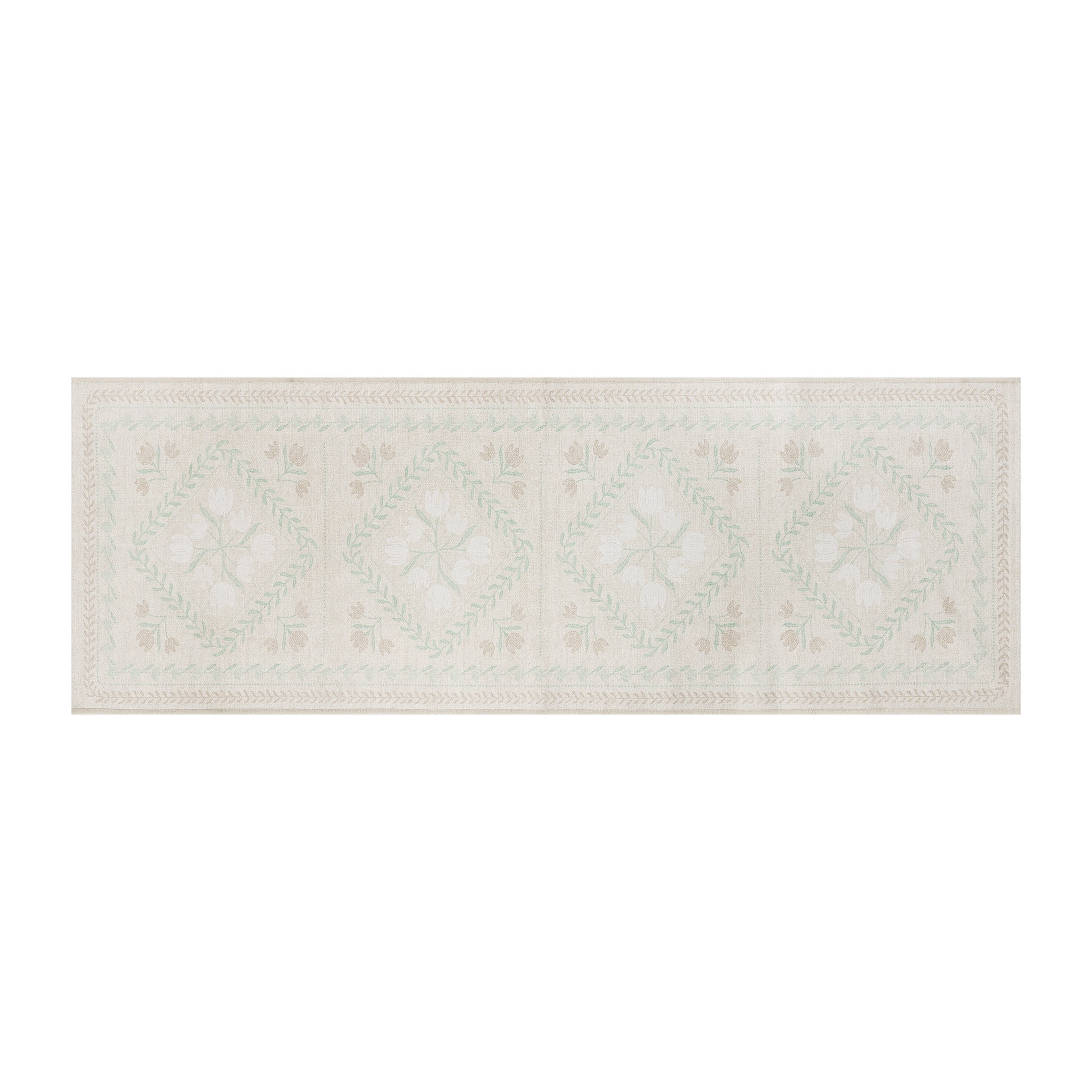 Better Homes & Gardens Soliel Floral Neutral 30 in x 84 in Runner Rug