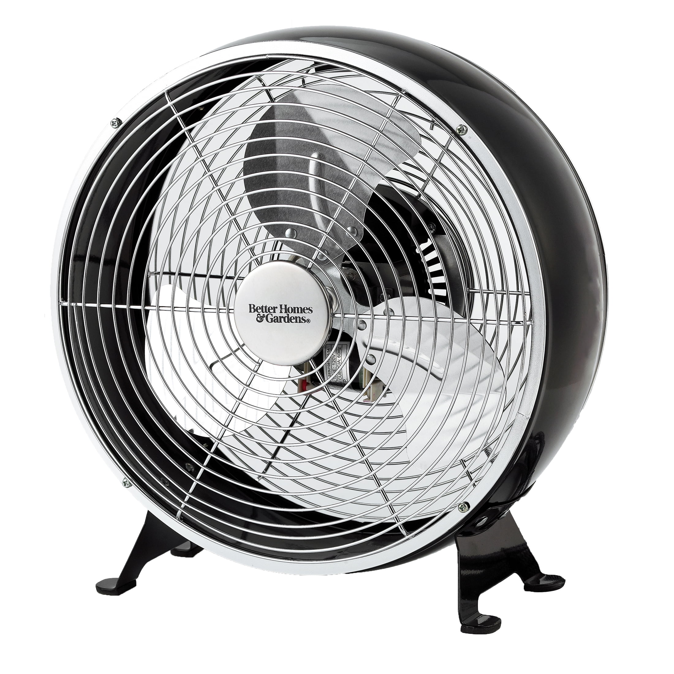Better Homes & Gardens New 9 inch Retro Table Drum Fan Black