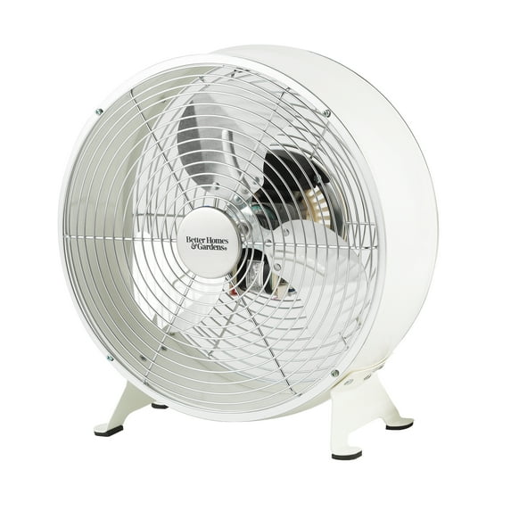 Better Homes & Gardens New 9 inch Retro Table Drum Fan White