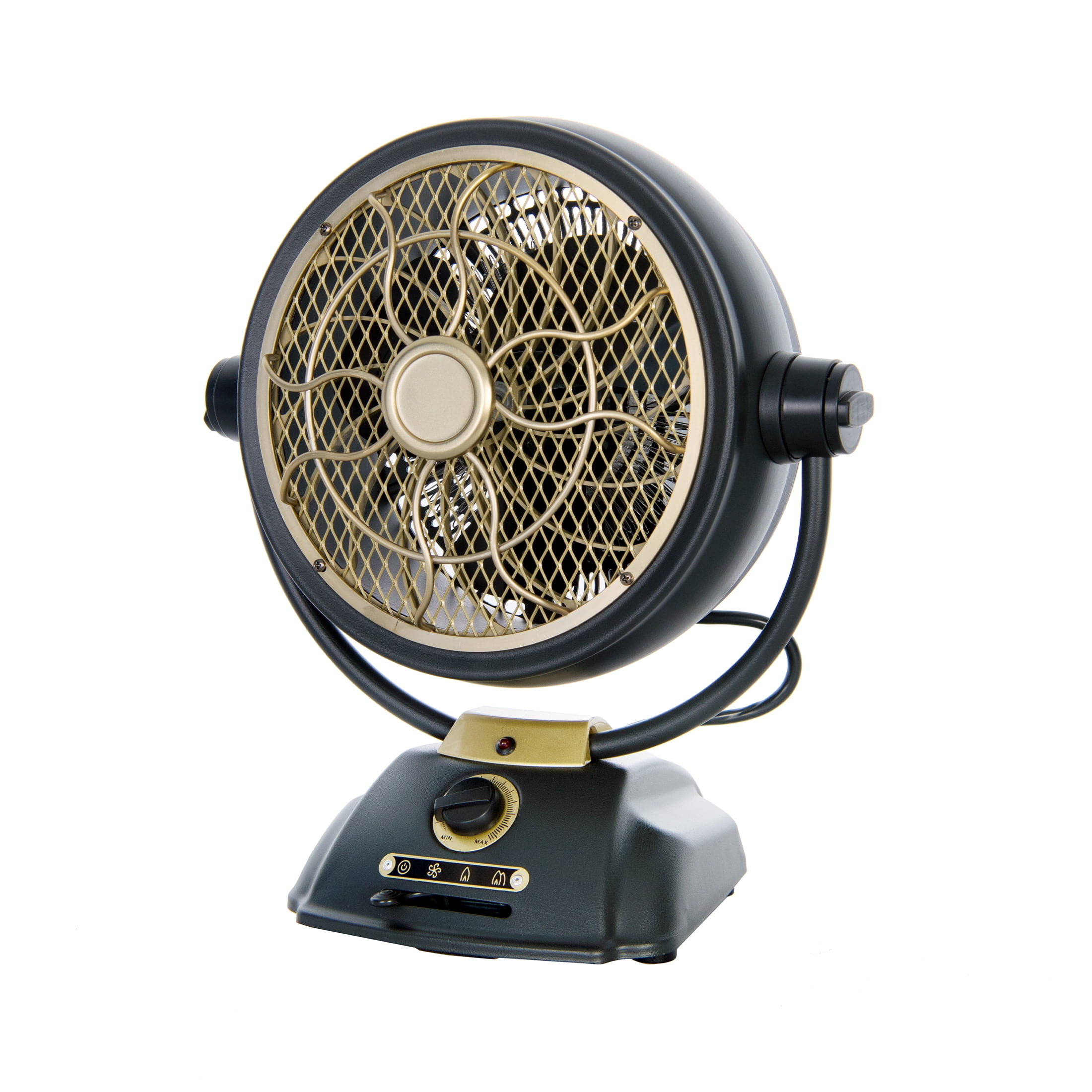 Better Homes & Gardens New Retro Tabletop Heater Black & Brass Finish
