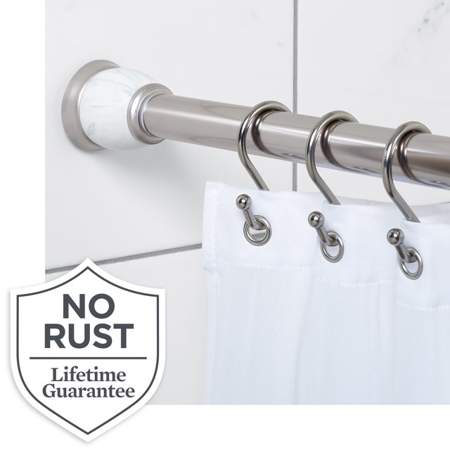 Better Homes & Gardens No Rust Aluminum Brushed Nickel Shower Curtain