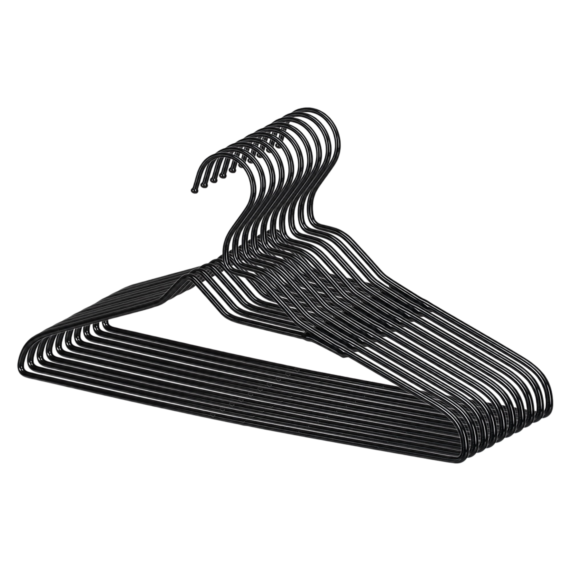 Better Homes & Gardens Non-Slip Clothes Adult Hangers with Chrome Hook 10 Pack, Black