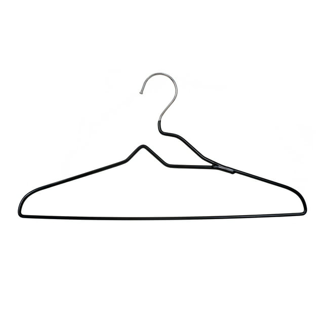 Better Homes & Gardens Non-Slip Clothes Hangers for Adult, 10 Pack, Black, Rubberized Chromef
