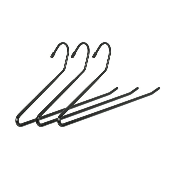 Better Homes & Gardens Non-Slip Open-Ended Steel Pant Audlt Clothes Hanger, Black & Chrome, 3 Count