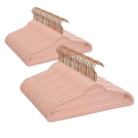 Better Homes & Gardens Non-Slip Velvet Clothing Hangers, 100 Pack, Pink, Space Saving