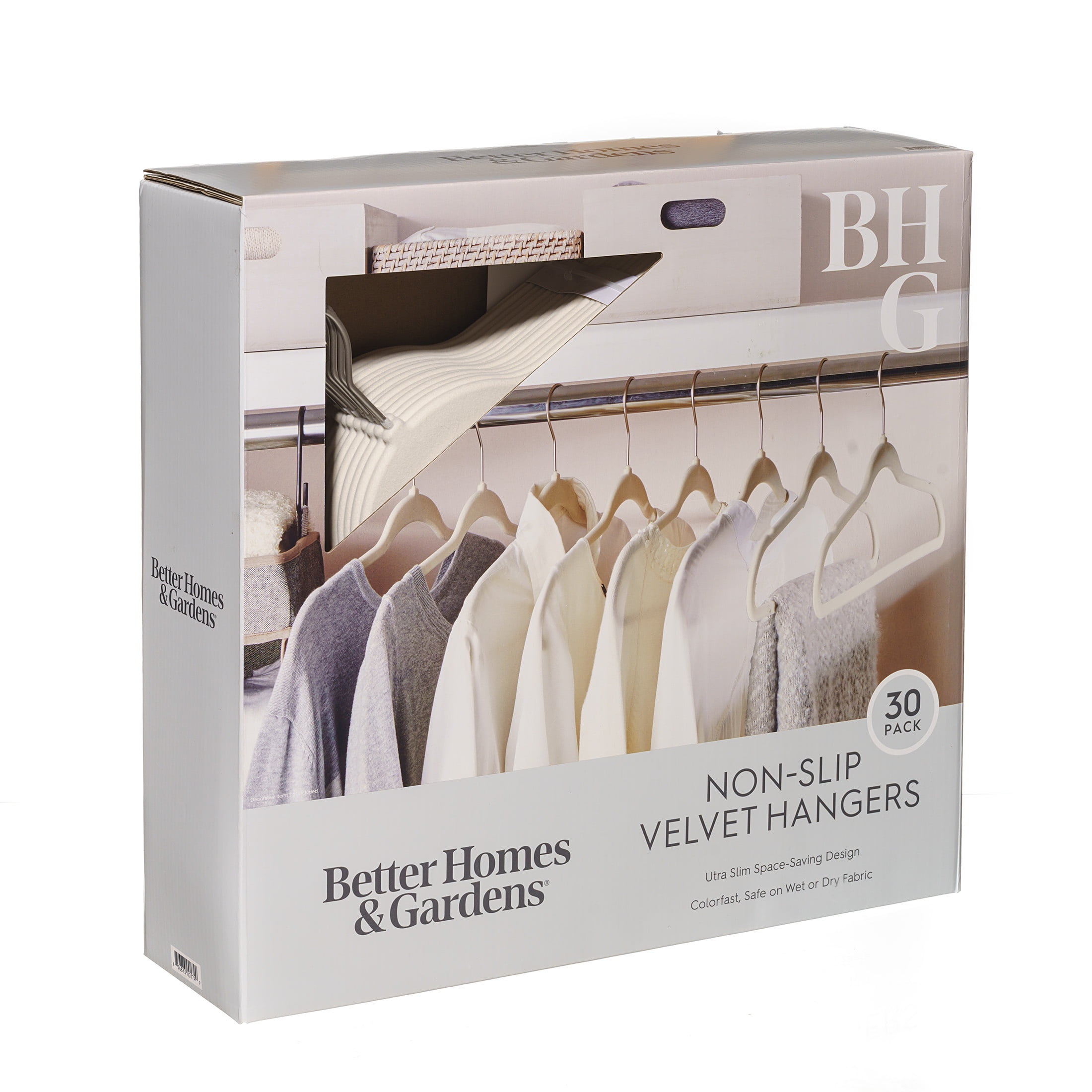 Better Homes Gardens Non Slip Velvet Clothing Hangers Beige 30 Count