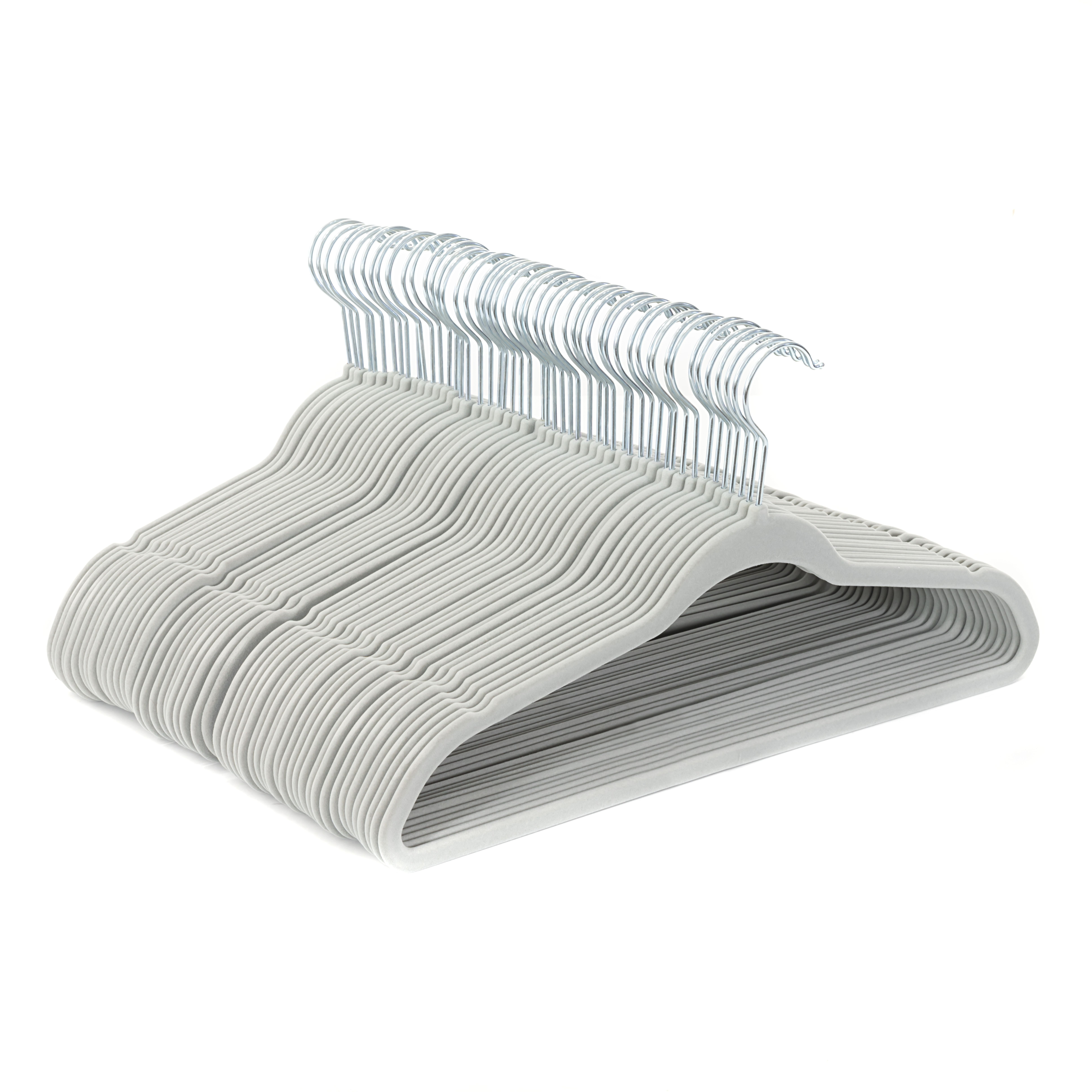 OSTO Black Velvet Non-Slip Standard Shirt Hangers 50-Pack - Bed