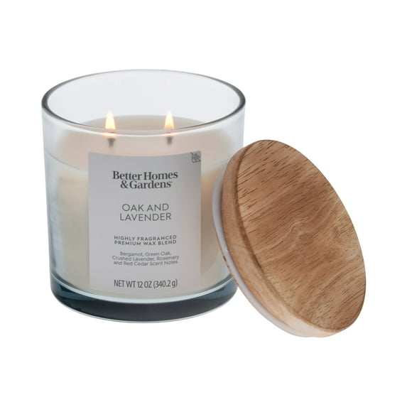 Better Homes and Gardens Oak and Lavender Scented 2-Wick Ombre Jar Candle 12oz.