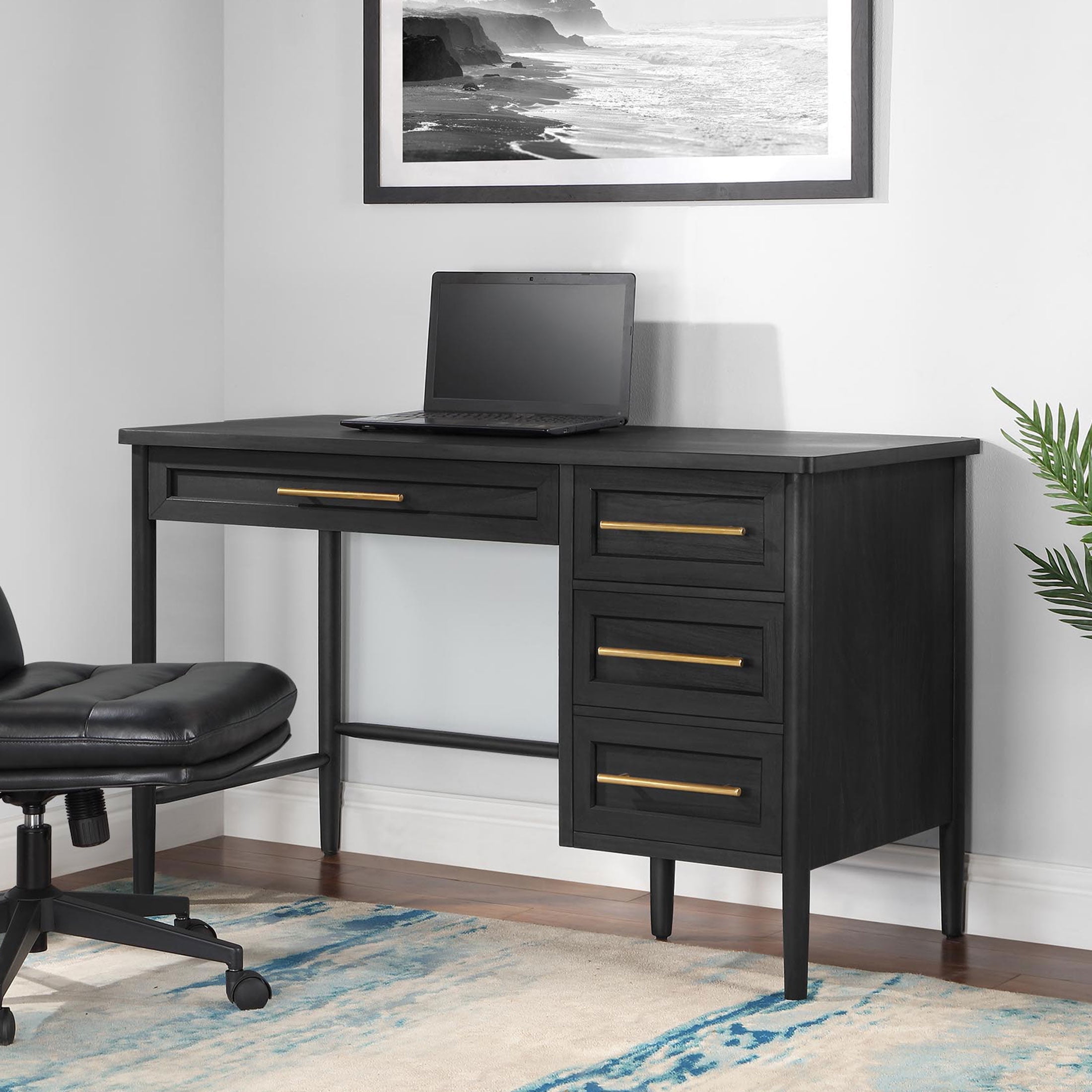 Better Homes & Gardens Glendale Mid Century Desk, Dark Oak Finish