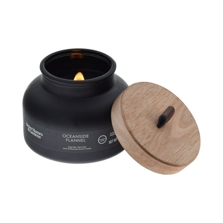Better Homes and Gardens Oceanside Flannel Scented Wooden Wick Bell Jar Candle 18oz.