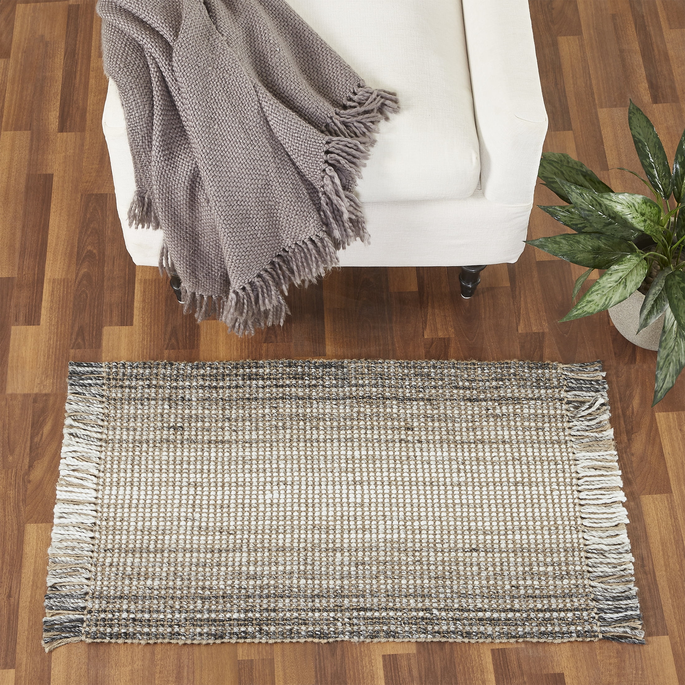 Better Homes & Gardens Ombre Natural Jute Indoor Area Rug, 2' x 3'