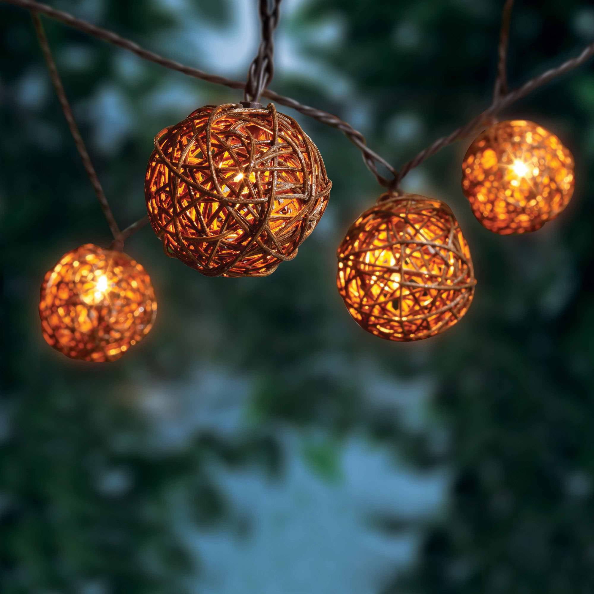 Wicker ball lights deals