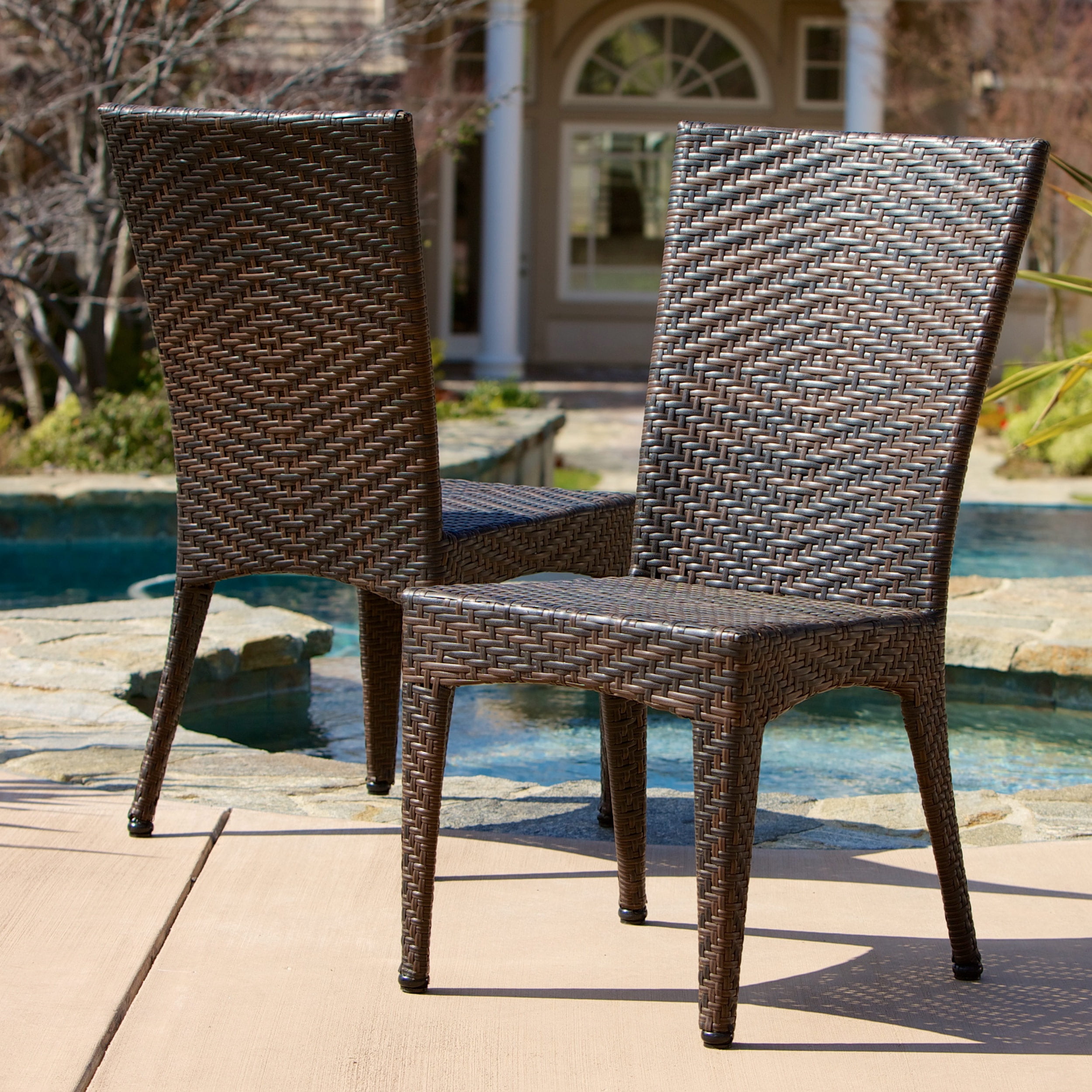 Brown wicker shop chairs walmart