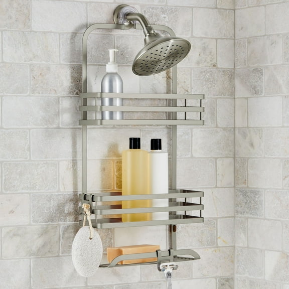 Better Homes & Gardens Nickel Shower Caddy with Flat Wire and 3 Shelves