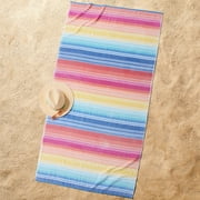 Better Homes & Gardens Oversized Cotton Blend Americana Striped Beach Towel, 38” x 72"