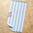 thumbnail image 1 of Better Homes & Gardens Oversized Reversible Cotton Blend Blue Cabana Striped Beach Towel, 38” x 72", 1 of 7