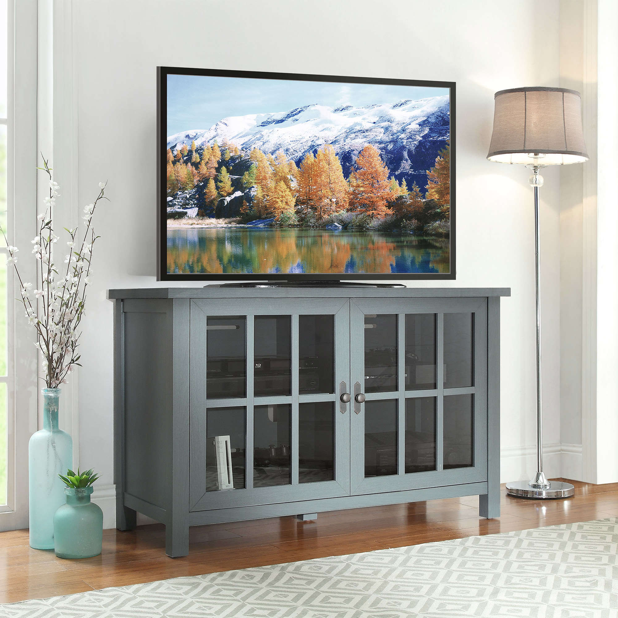 Better Homes & Gardens Oxford Square TV Stand for TVs up to 55", Antique Blue - image 1 of 7
