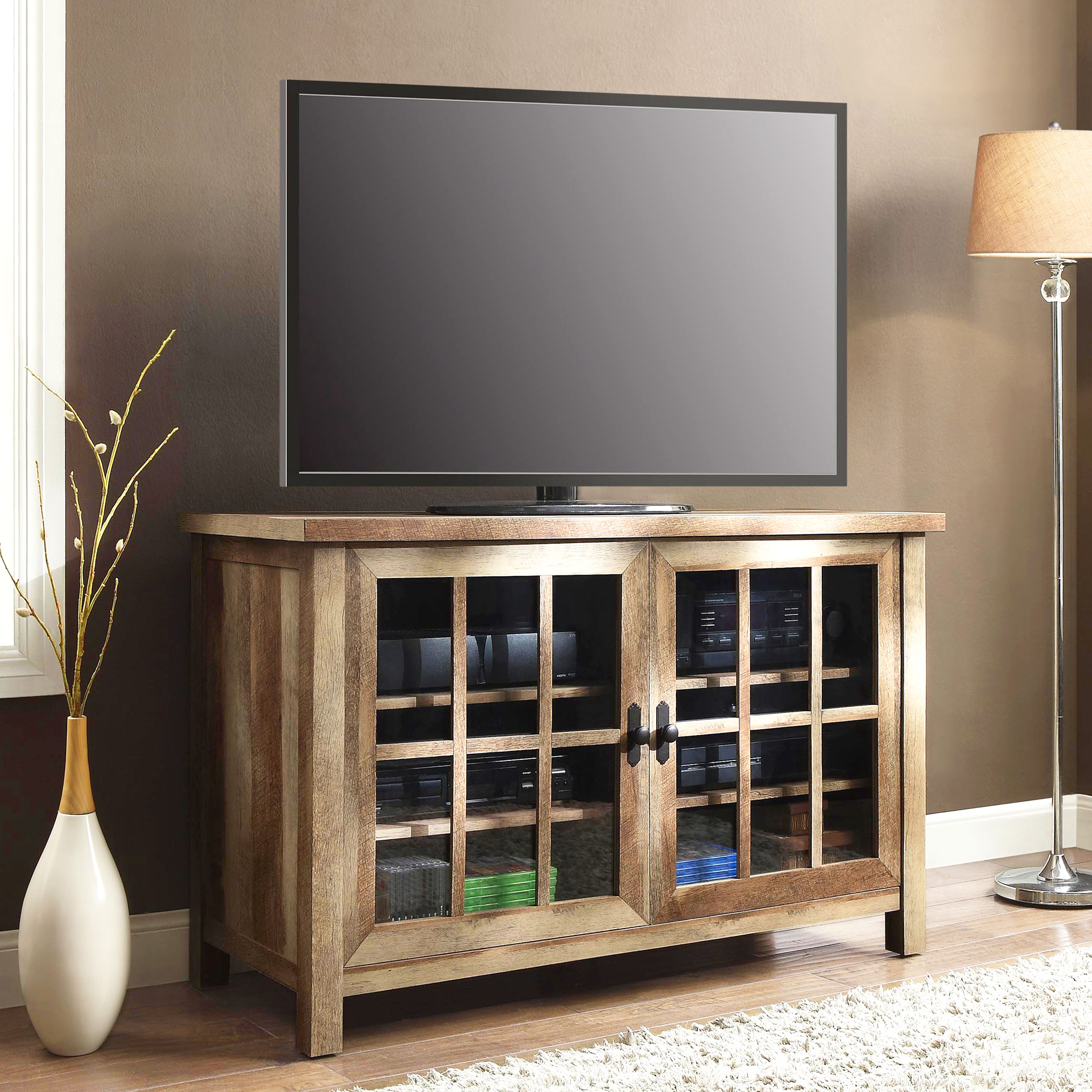 Better Homes & Gardens Oxford Square TV Stand for TVs up to 55", Rustic Brown - image 1 of 12