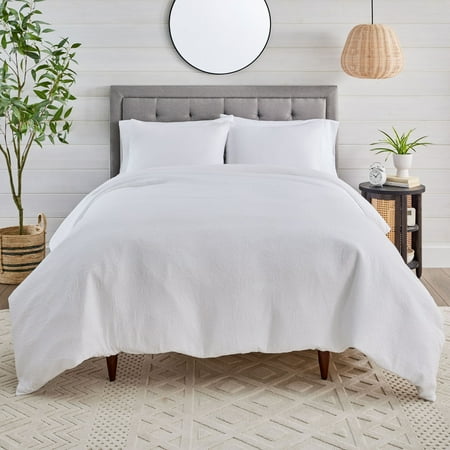 Better Homes & Gardens Paisley Matelasse 3-Piece Duvet Cover Set, White, Full/Queen