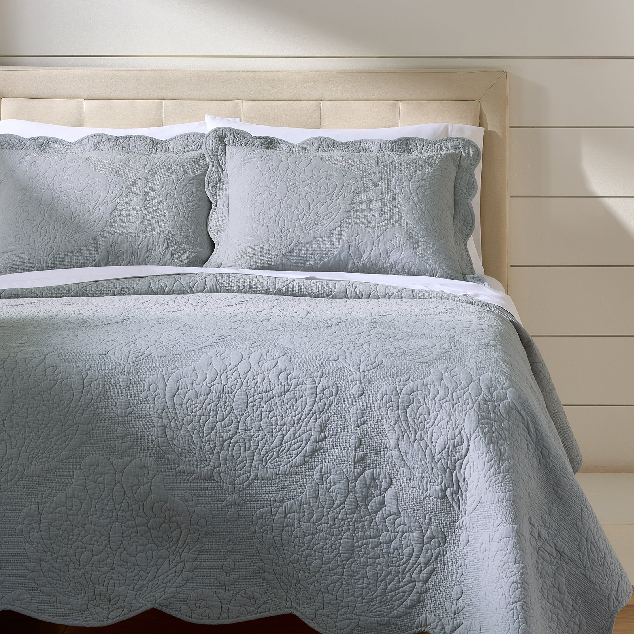 Better Homes & Gardens Paisley Medallion Embroidered Cotton Quilt ...