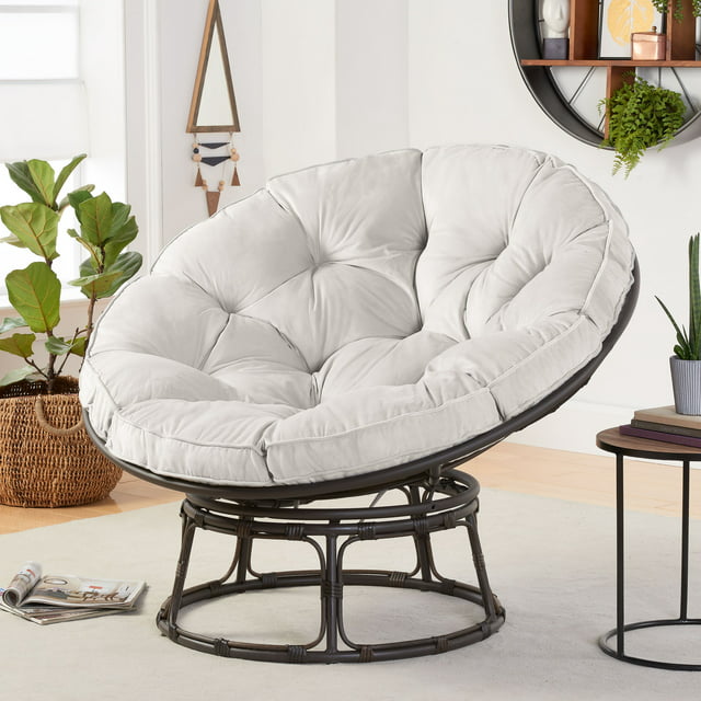 Better Homes & Gardens Papasan Chair with Fabric Cushion, Pumice Gray