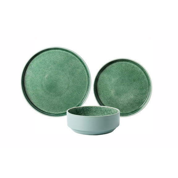 Better Homes & Gardens-Parker Green Stoneware 12-Piece Dinnerware Set