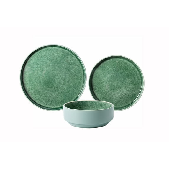 Better Homes & Gardens-Parker Green Stoneware 12-Piece Dinnerware Set