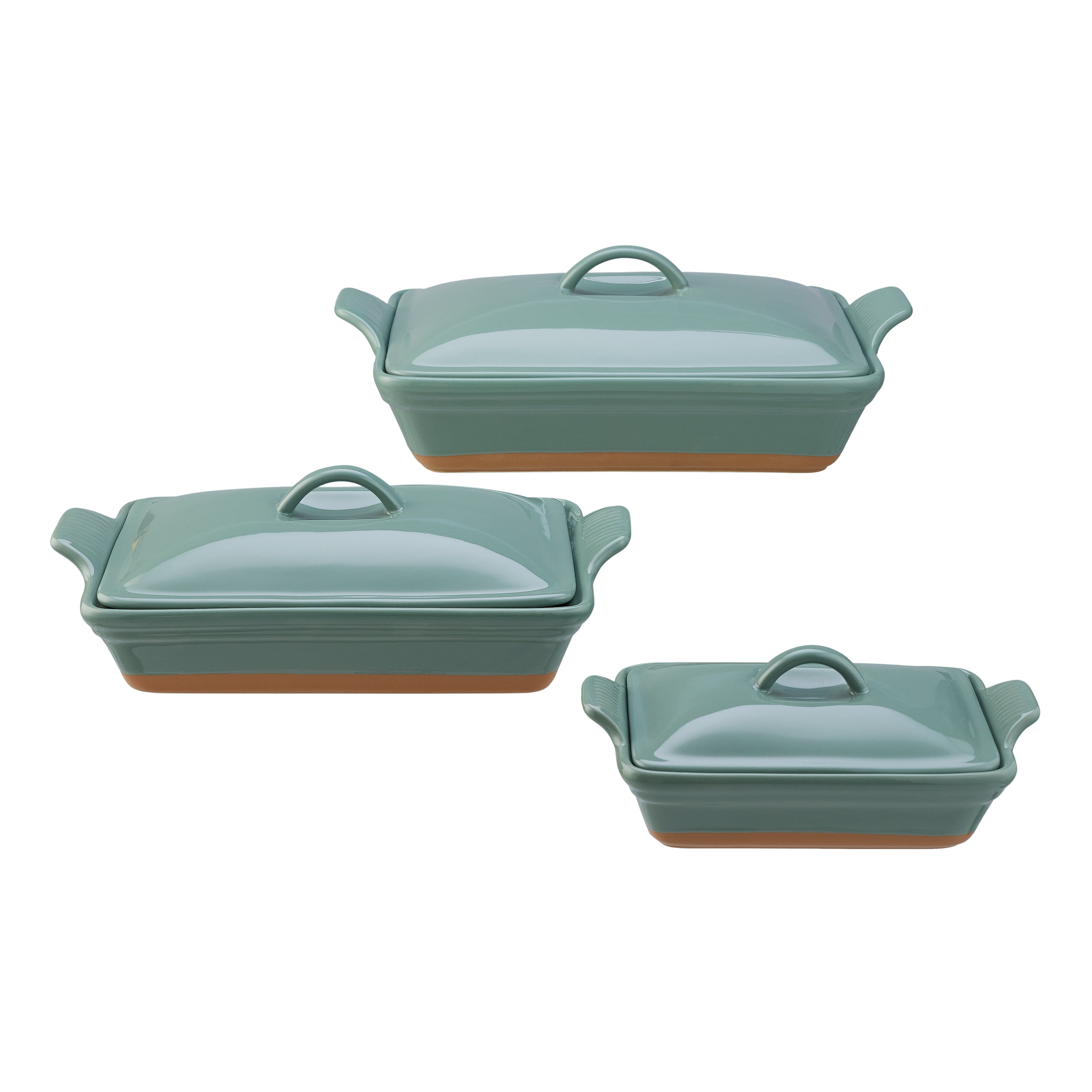 Better Homes & Gardens Parker Rectangular Casserole Baking Dish with Lid, 6  Piece Set, Multiple Colors 