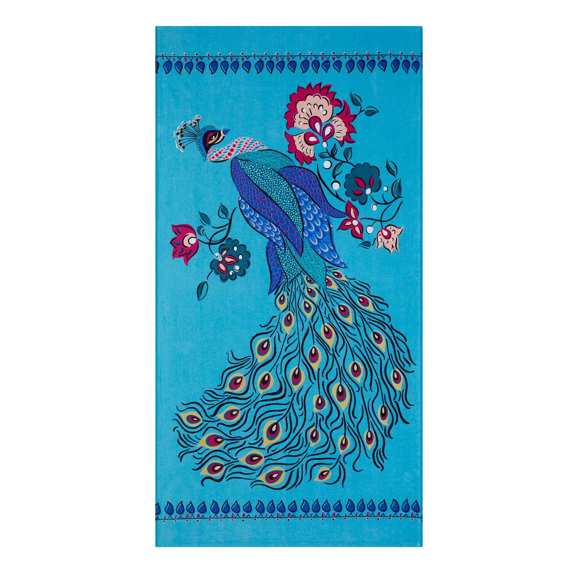 Better Homes Gardens Brandclub Better Homes Gardens Peacock Feather Print Oversized Cotton Beach Towel