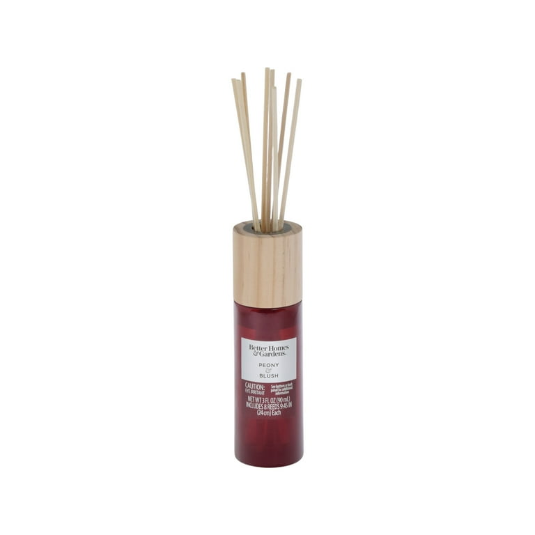 Better Homes & Gardens Peony & Blush Scented Reed Diffuser 3 Fl Oz (90 mL) with 8 Synthetic Reeds - Walmart.com Better Homes & Gardens Peony & Blush Scented Reed Diffuser 3 Fl Oz (90 mL) with 8 Synthetic Reeds - Walmart.com
