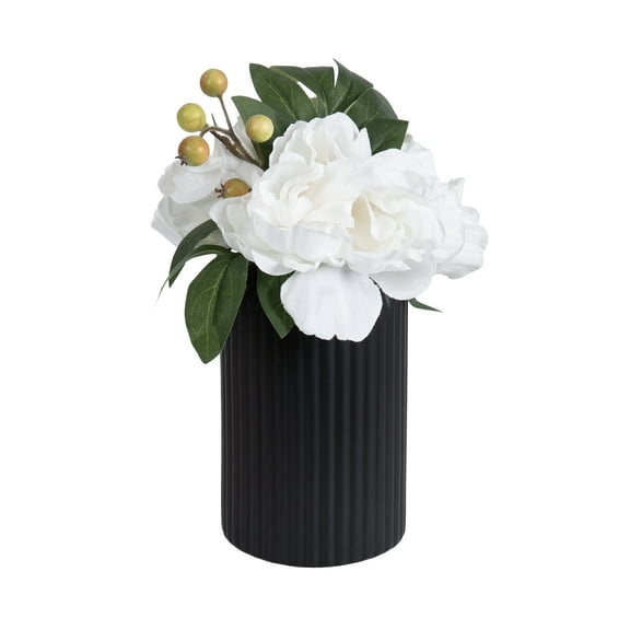 Better Homes & Gardens Peony Medium Vase - White/Black